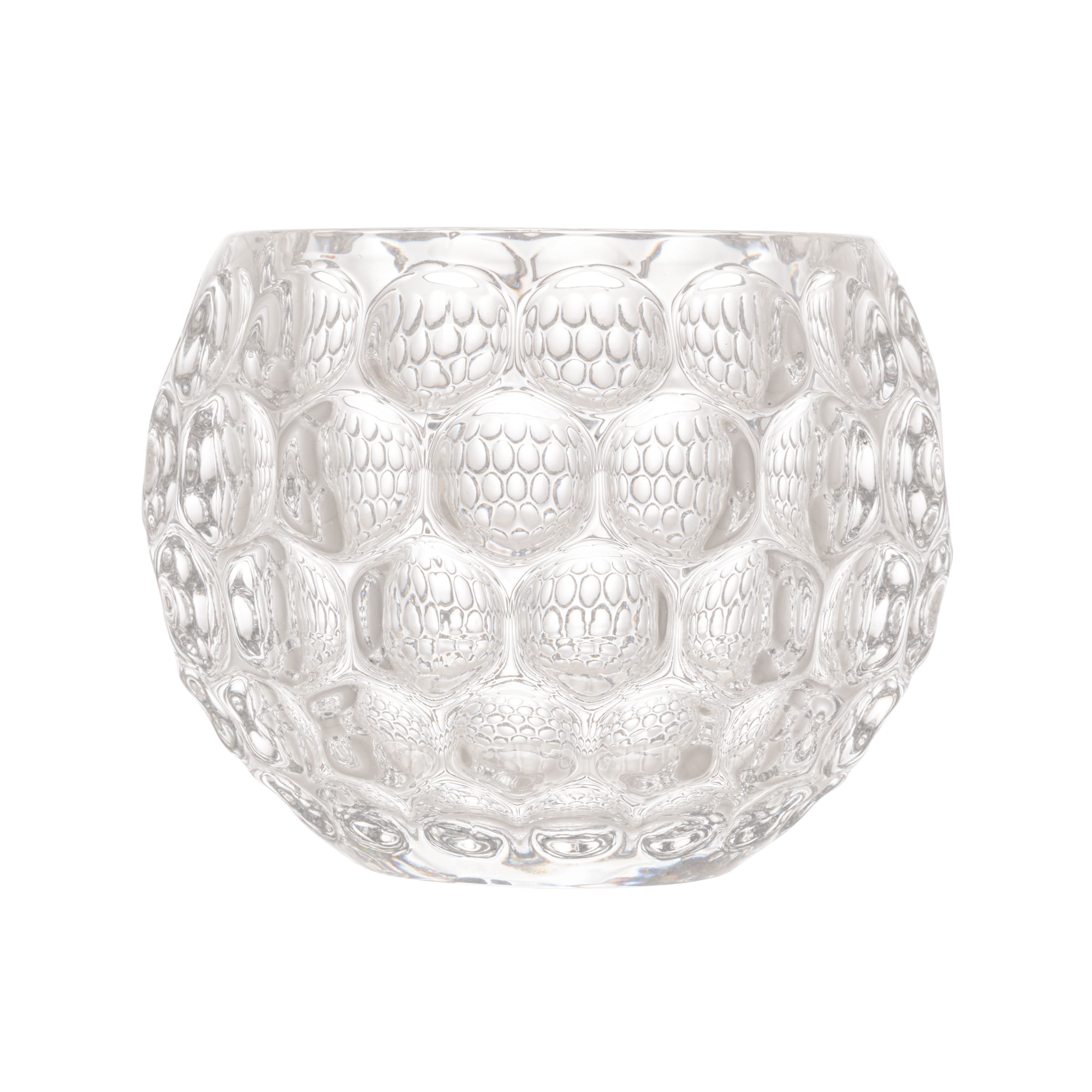Porta Velas de Cristal Bolhas 9,5x7,5cm Incolor Lyor - Imagem 2