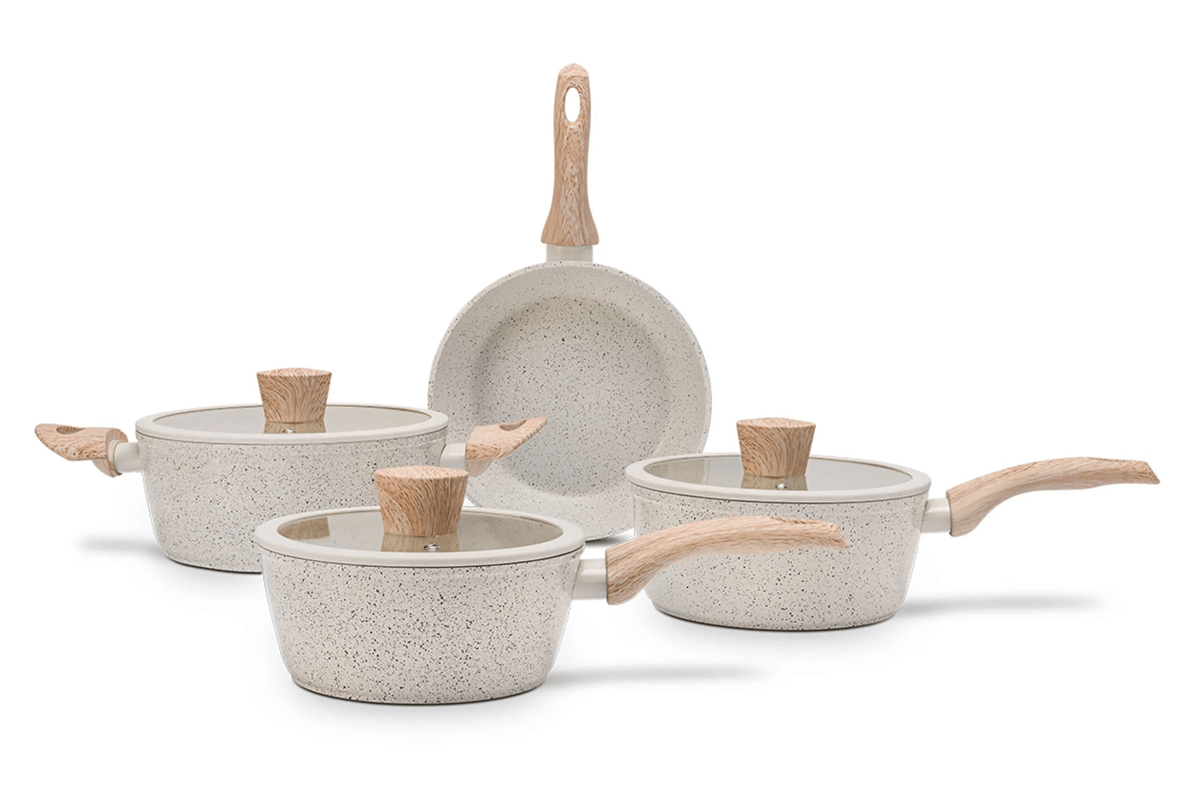 Conjunto Panelas 4 Peças Sirius Ceramic Life com Indução Vanilla Brinox