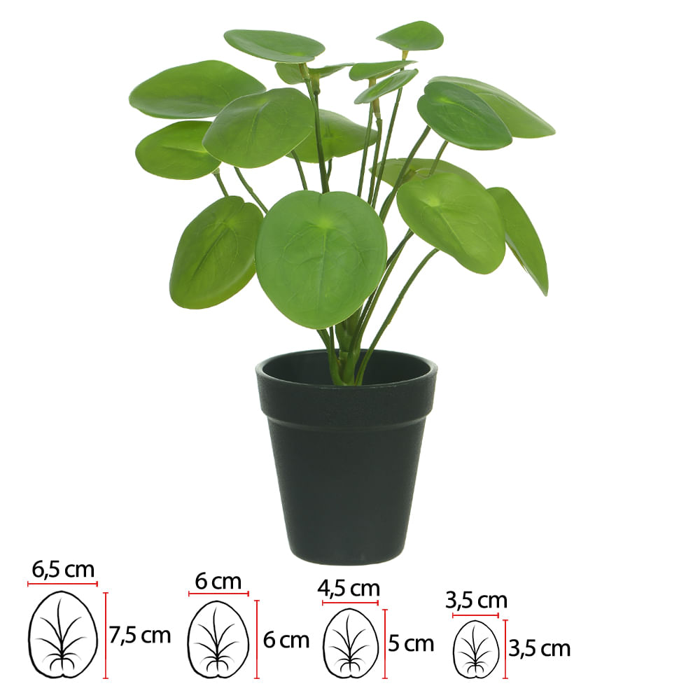 Árvore Pilea Real Toque com Pote 30cm Verde Flor Arte
