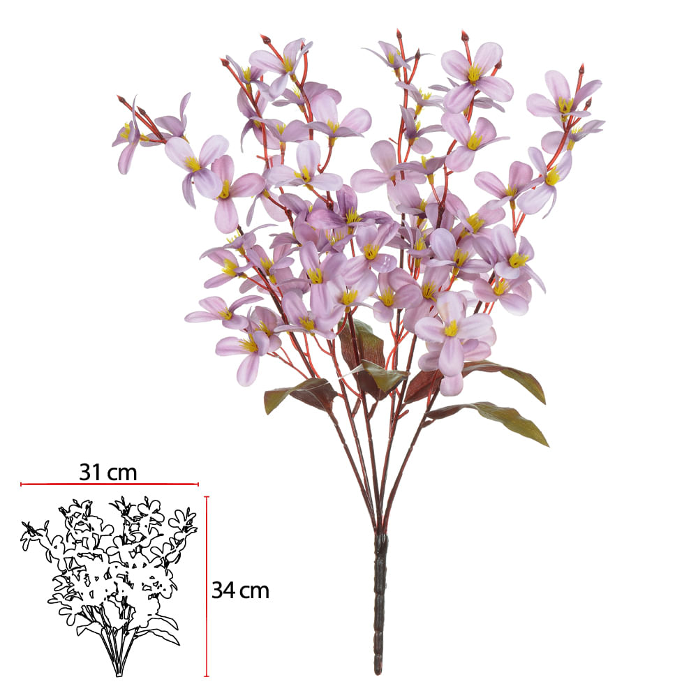 Buque Flor Rosa Antigo Outono 44cm Flor Arte