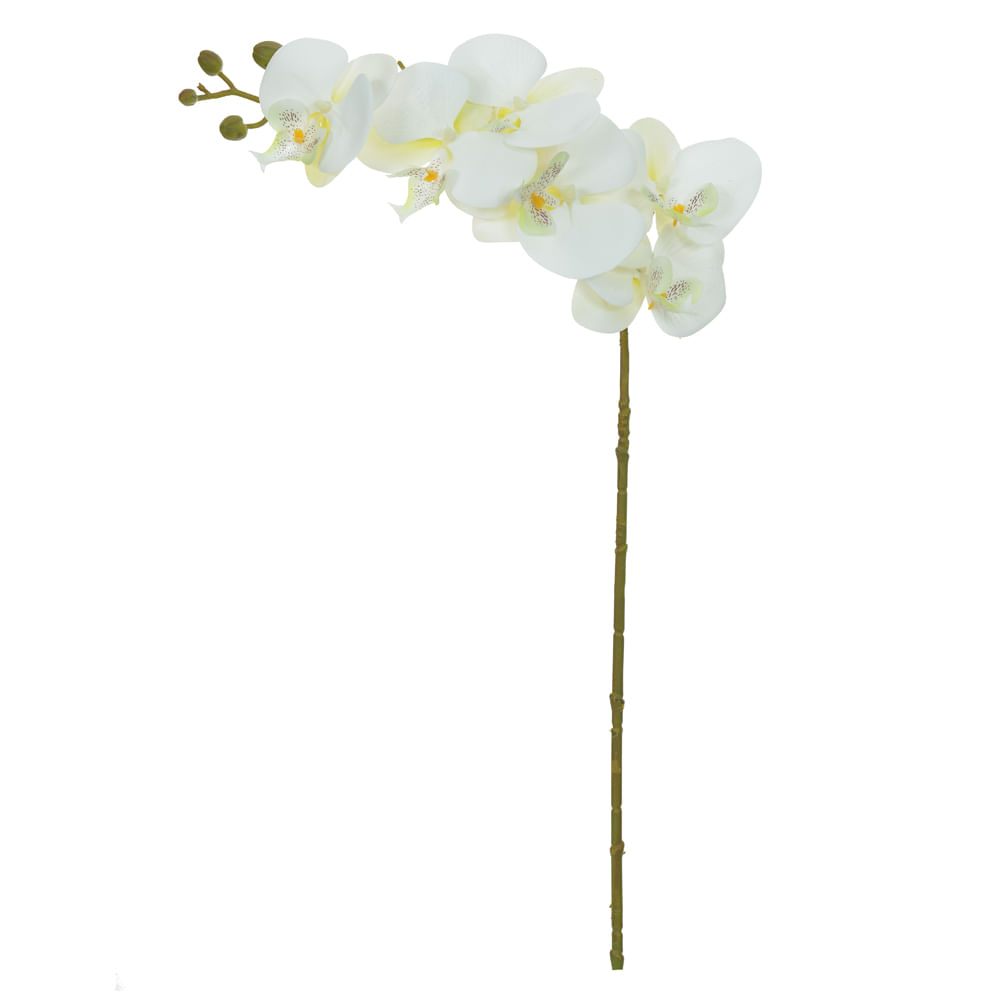 Haste Orquídea Phalaenopsis 80cm Branco Flor Arte