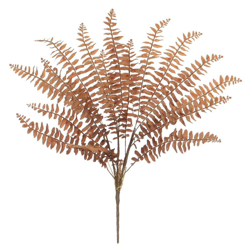 Samambaia com Print Plástico Outono 70cm Marrom Flor Arte