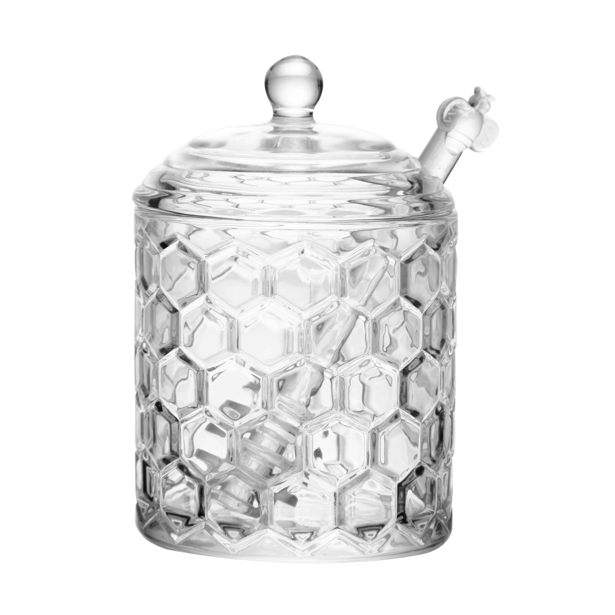 Meleira de Vidro com Pegador Favo 270ml Incolor Lyor