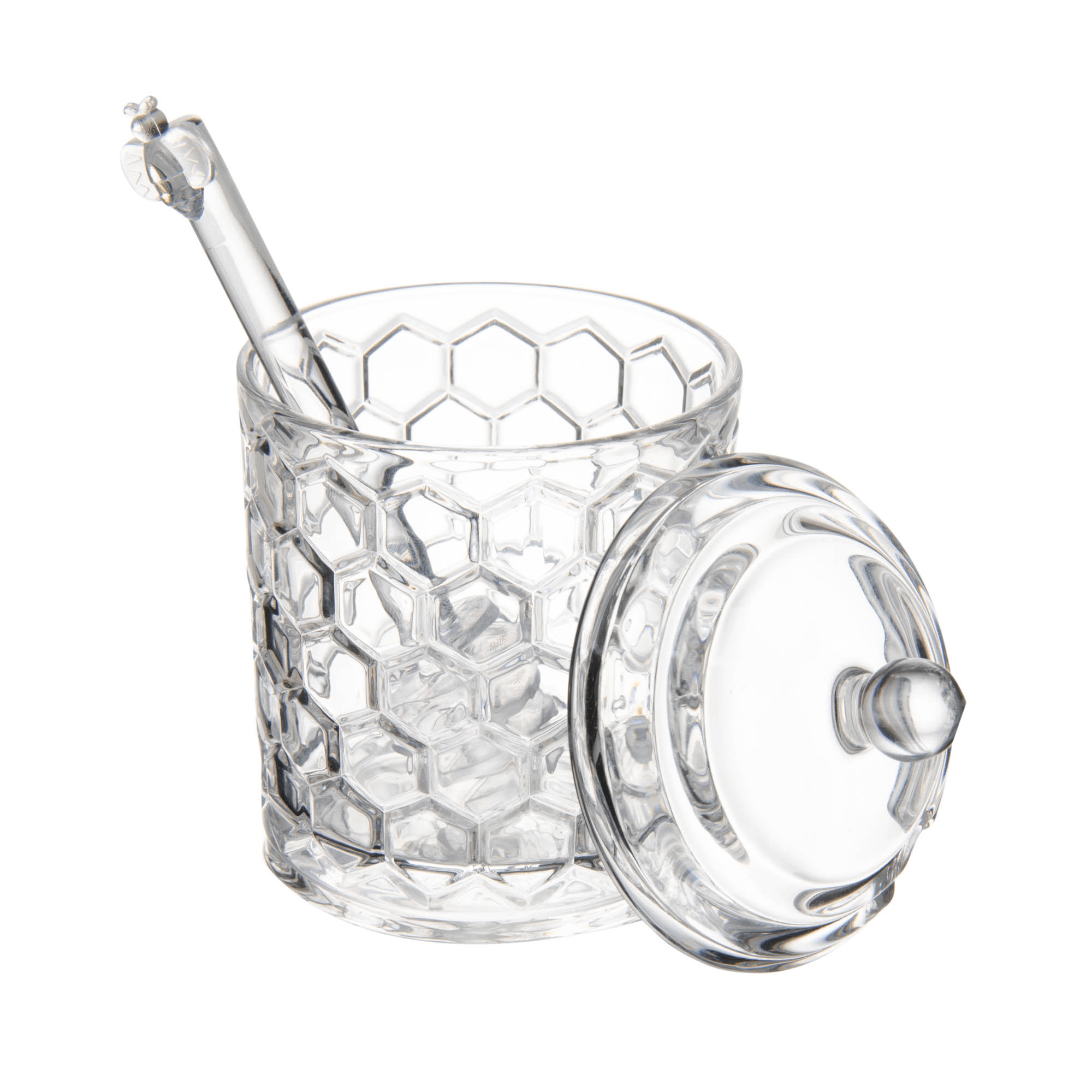 Meleira de Vidro com Pegador Favo 270ml Incolor Lyor - Imagem 2