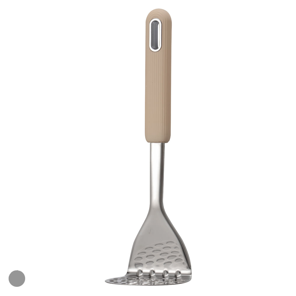 Amassador de Batata Aço Inox 25,7cm Santorini Bege Flor Arte