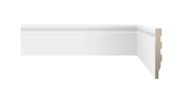 Rodapé para Guarnição 10x240cm Fit Frisado Branco Biancogres