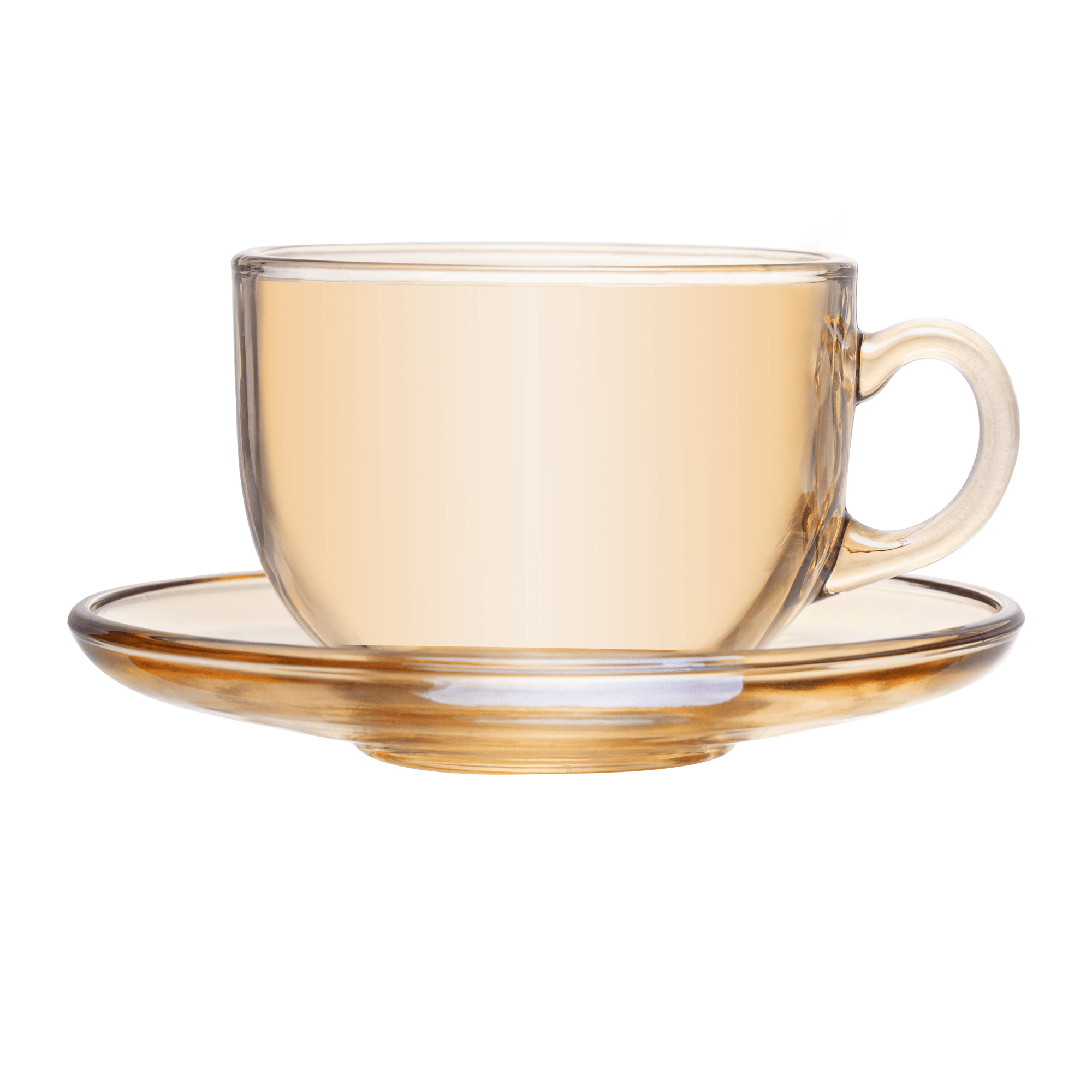 Xícara de Chá com Pires Nice de Vidro 150ml Âmbar Lyor - Imagem 2