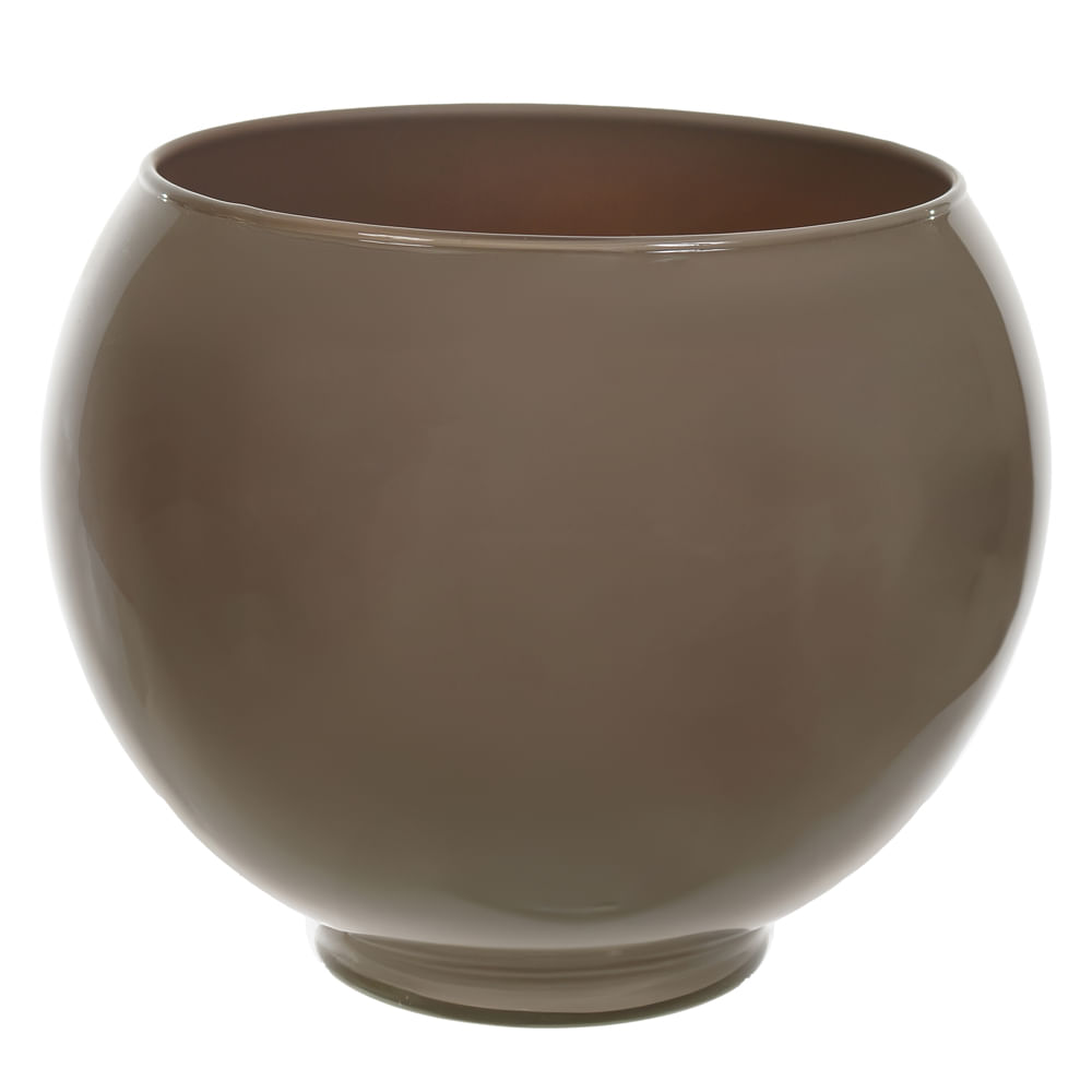 Vaso de Vidro Tailândia 13x12cm Cappuccino Flor Arte