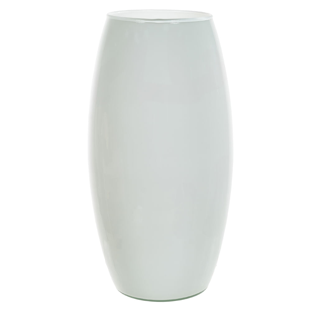 Vaso de Vidro Romeu 30x9cm Branco Flor Arte