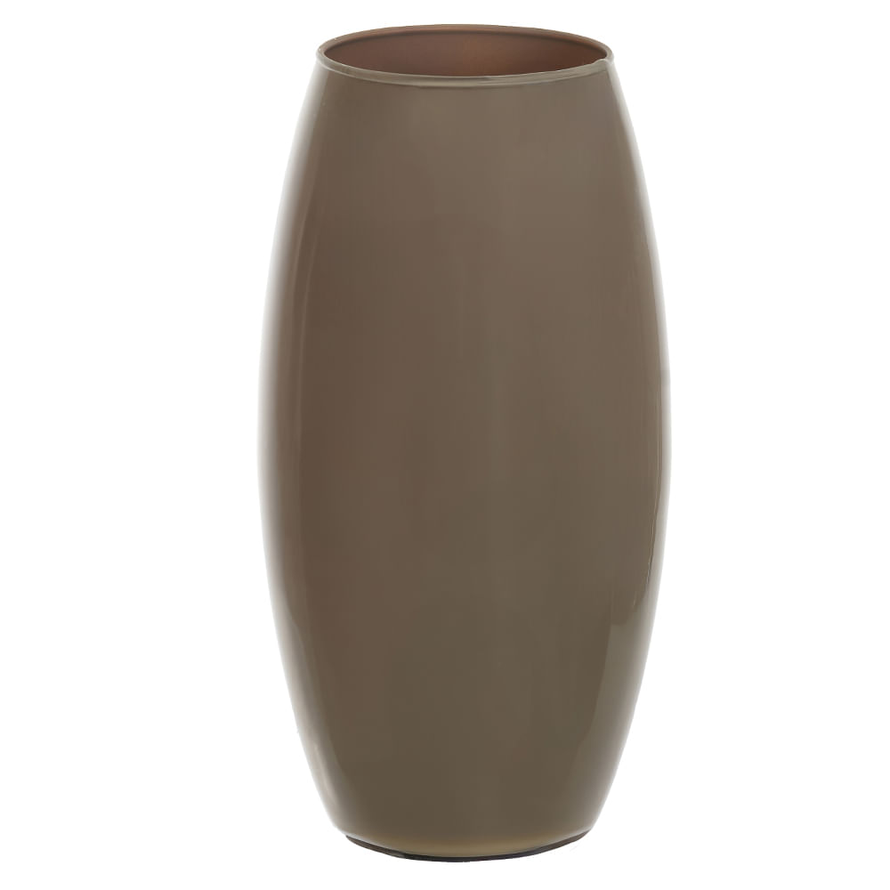 Vaso de Vidro Romeu 30x9cm Cappuccino Flor Arte
