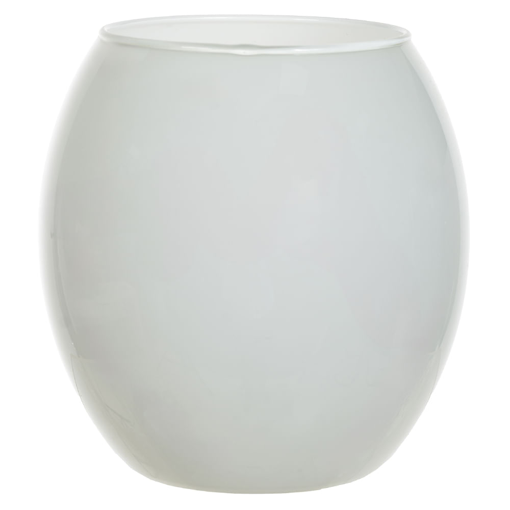 Vaso de Vidro Santiago 19x10cm Branco Flor Arte
