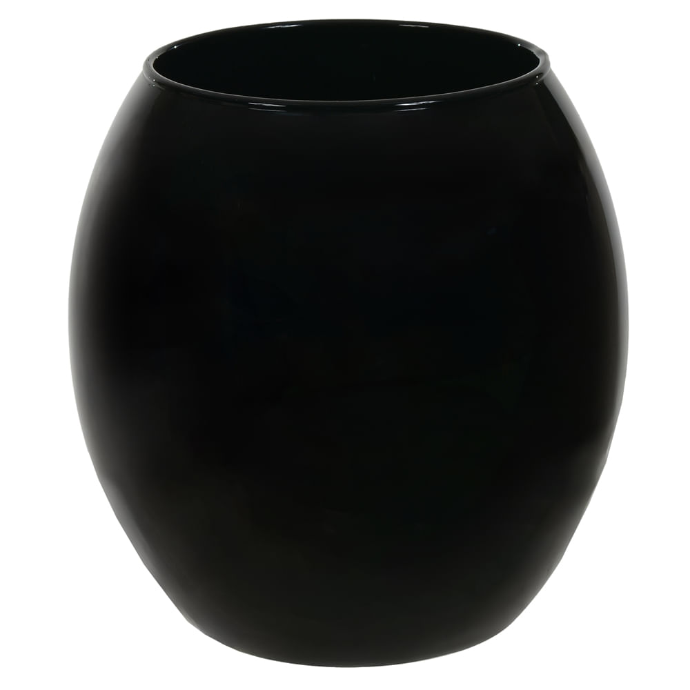 Vaso de Vidro Santiago 19x10cm Preto Flor Arte