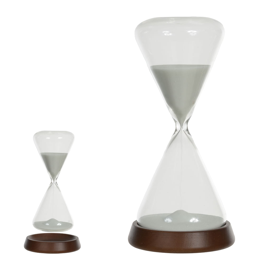 Ampulheta de Vidro 10x22,5cm 30 Minutos Flor Arte