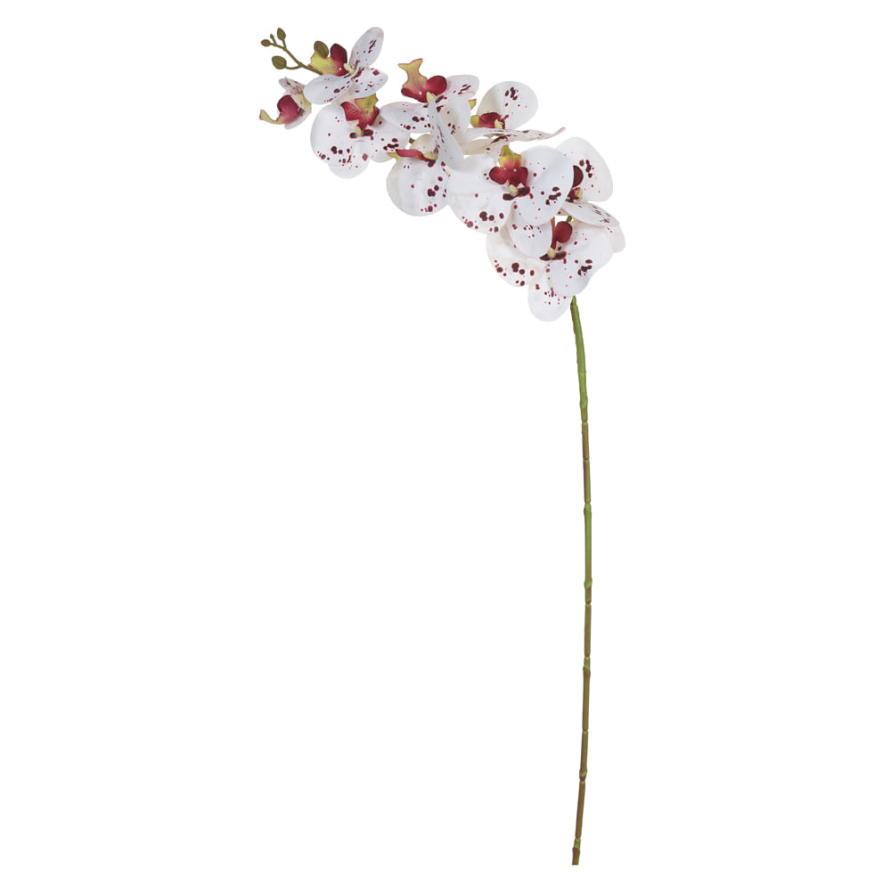 Haste Orquídea Real Toque Beauty 95cm Branco Flor Arte