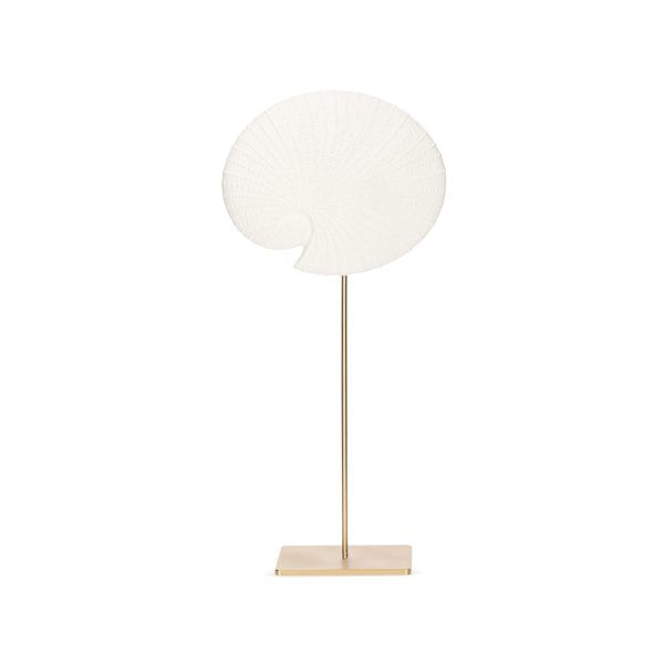 Escultura Concha em Poliresina 43cm Branco e Dourado Mart Presente - Imagem 2