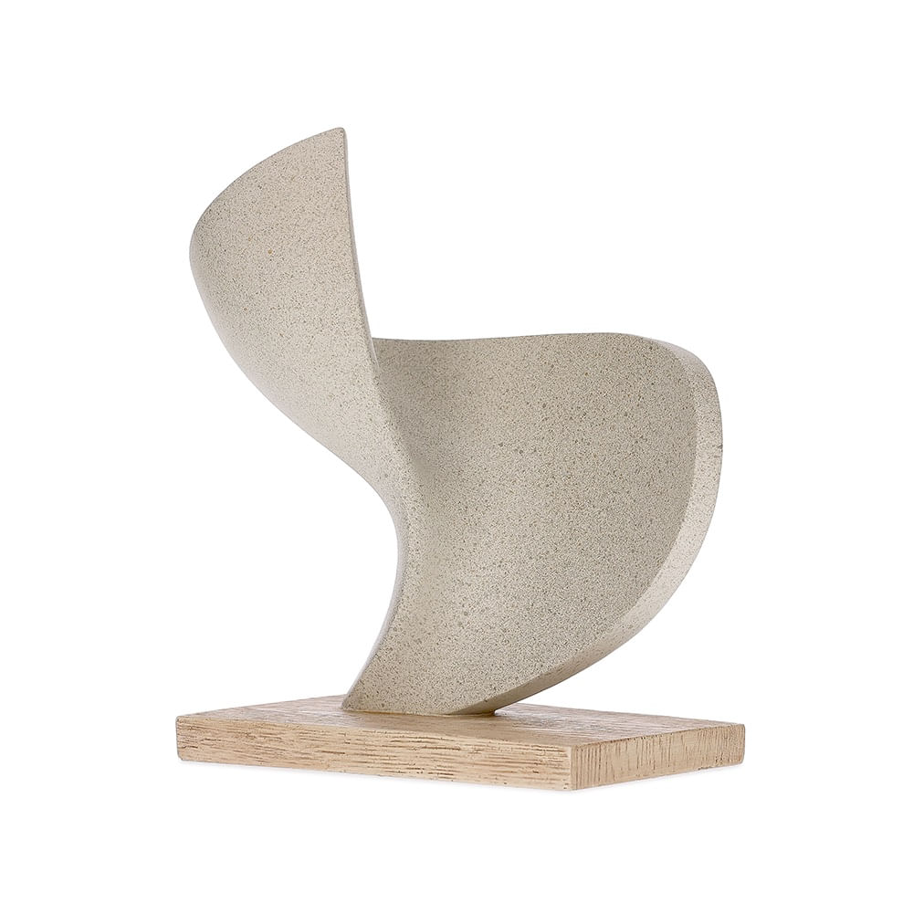 Escultura em Poliresina Madeira e Off White Mart Presentes