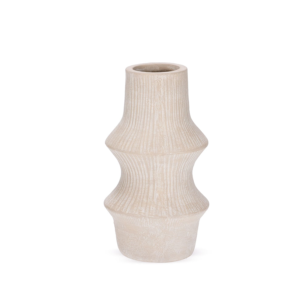 Vaso de Fibra de Vidro 37x20,5cm Off White Mart Presentes
