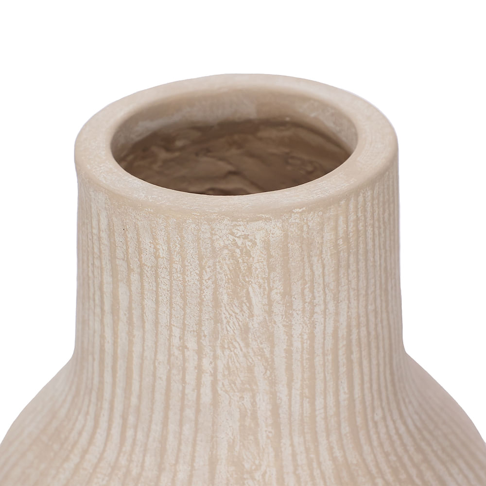 Vaso de Fibra de Vidro 37x20,5cm Off White Mart Presentes - Imagem 2