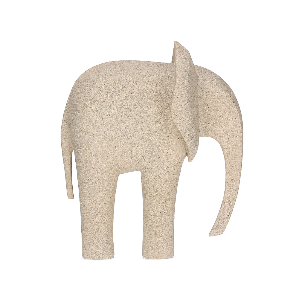 Escultura Elefante em Poliresina 30X25cm Off White Mart Presentes - Imagem 2