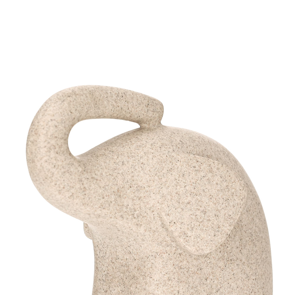 Escultura Elefante Poliresina 18,5x10cm Off White Mart Presentes - Imagem 2