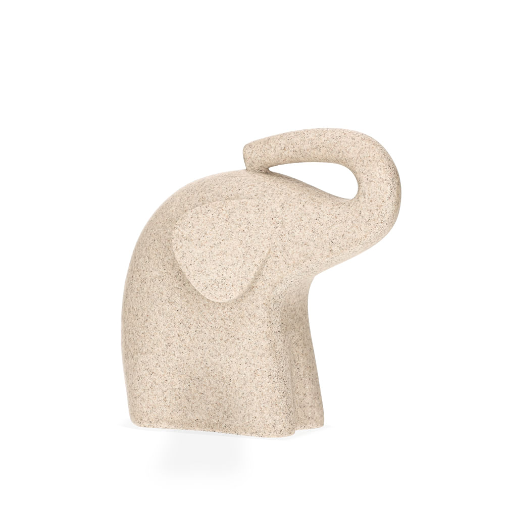 Escultura Elefante Poliresina 18,5x10cm Off White Mart Presentes - Imagem 3