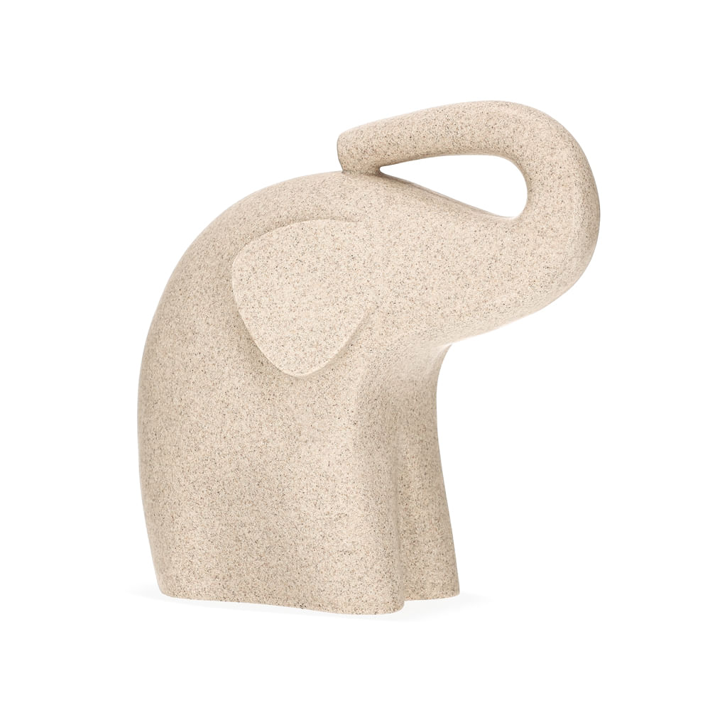Escultura Elefante em Poliresina 26,5x14cm Off White Mart Presentes