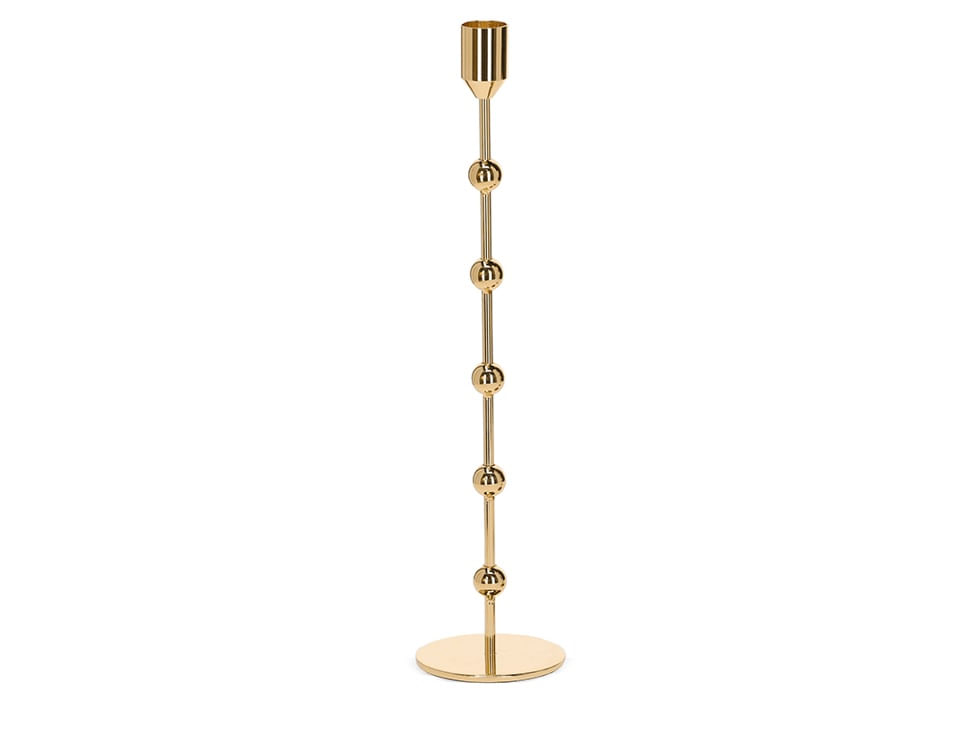 Castiçal em Metal 34,5x8cm Dourado Mart Presentes