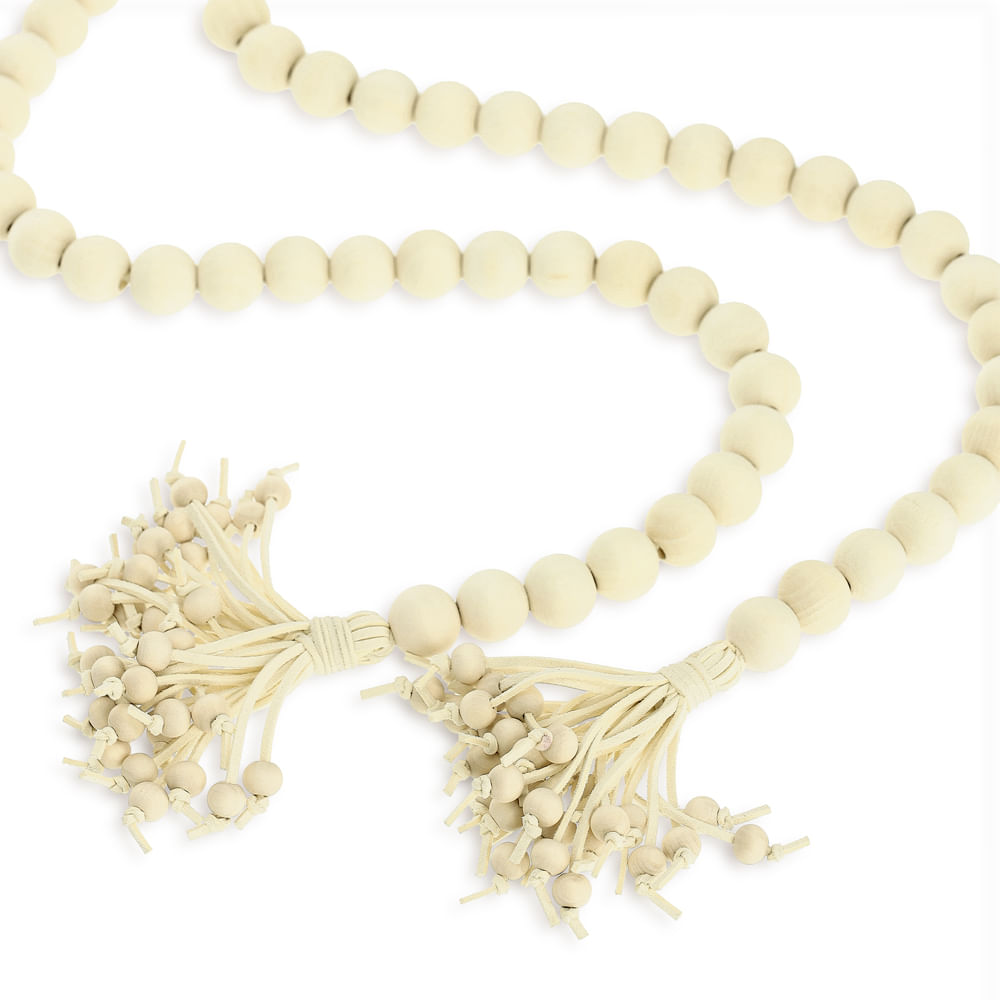 Colar Decorativo em Madeira 151x2cm Mart Presentes - Imagem 3