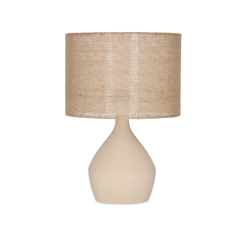 Luminária em Cerâmica e Fibra Natural Bege Mart Presentes