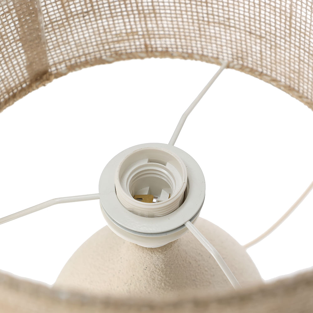 Luminária em Cerâmica e Fibra Natural Bege Mart Presentes - Imagem 3