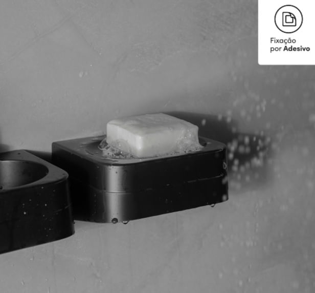 Saboneteira de Parede Eleve Preto Martiplast - Imagem 2