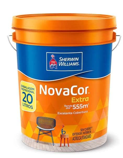 Tinta NovaCor Parede Fosco 20L Branca Sherwin Williams