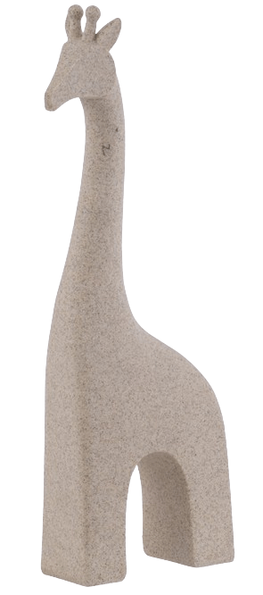 Escultura Girafa Poliresina 13x33cm Bege Flor Arte