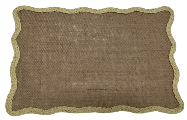Jogo Americano Juta 30x45cm Retangular Marrom Flor Arte