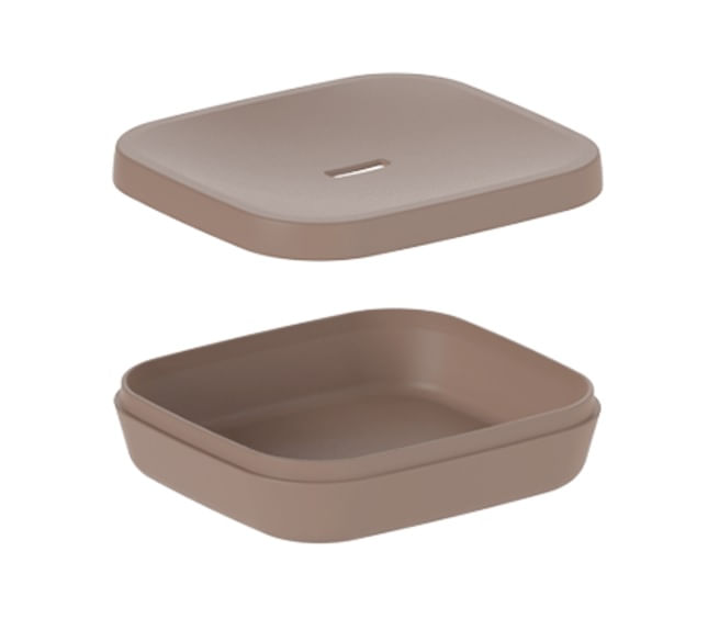 Saboneteira Aura Marrom Martiplast - Imagem 2