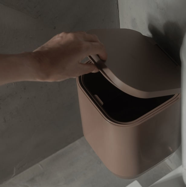 Lixeira de Piso e Parede Aura 6L Marrom Martiplast - Imagem 2