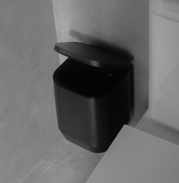 Lixeira de Piso e Parede Aura 6L Preto Martiplast - Imagem 2