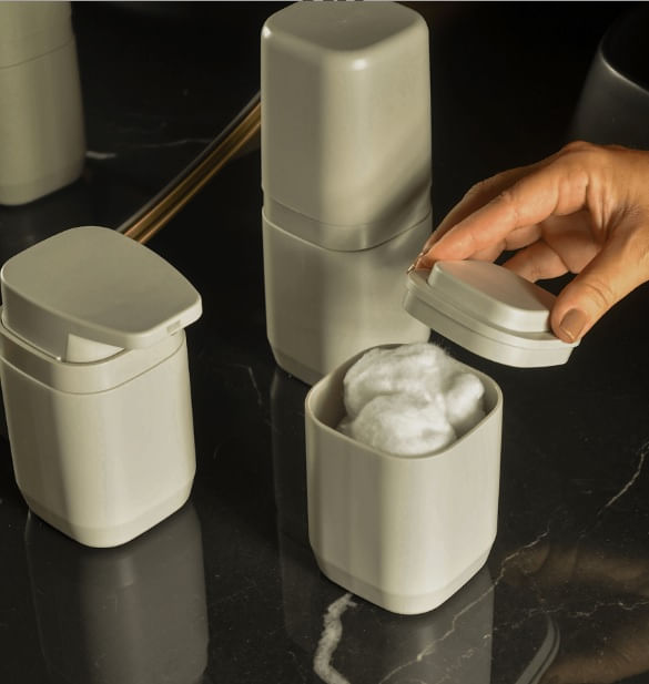 Porta Algodão Aura Bege Martiplast - Imagem 2