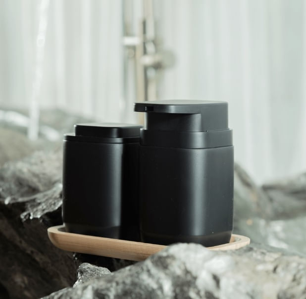 Porta Sabonete Líquido Aura Preto Martiplast - Imagem 2