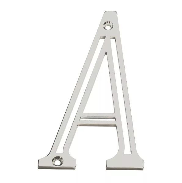 Letra Residencial A em Zamac Niquelado Silvana