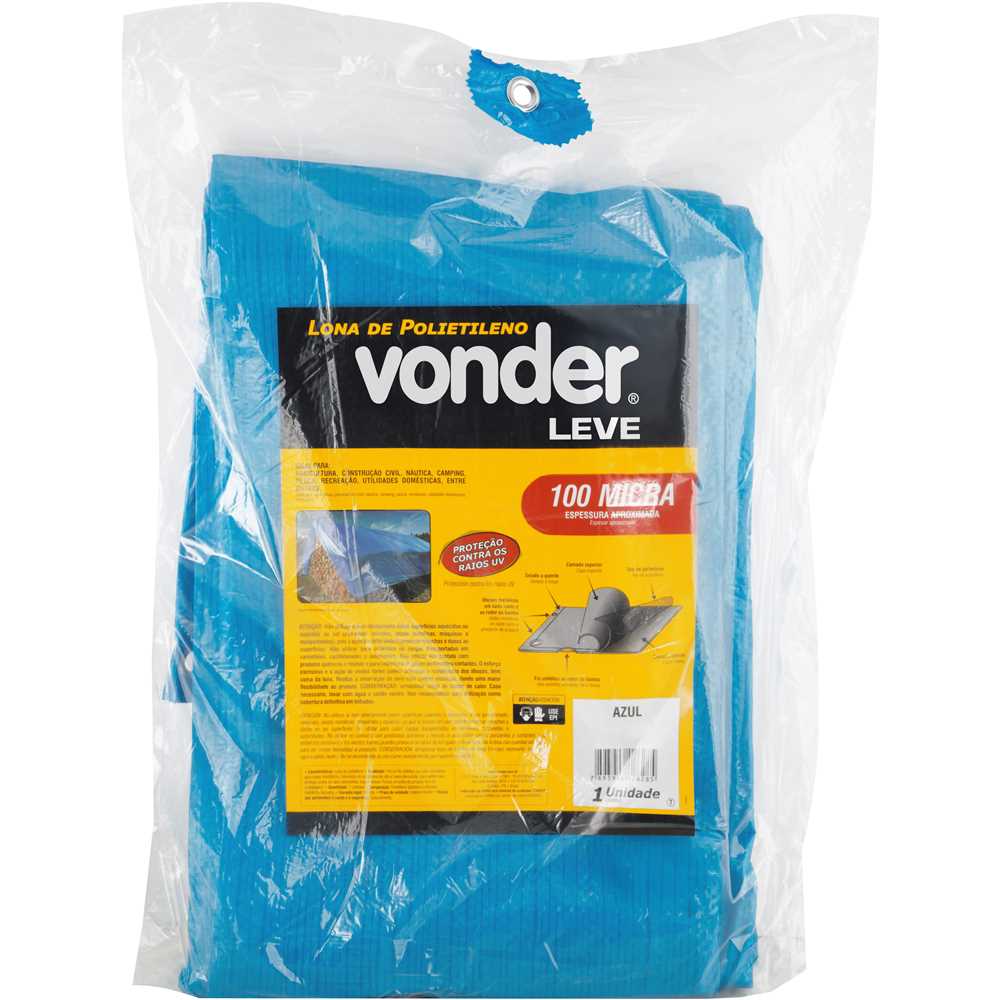Lona Polietileno 4mx4m Leve Azul Vonder - Imagem 2