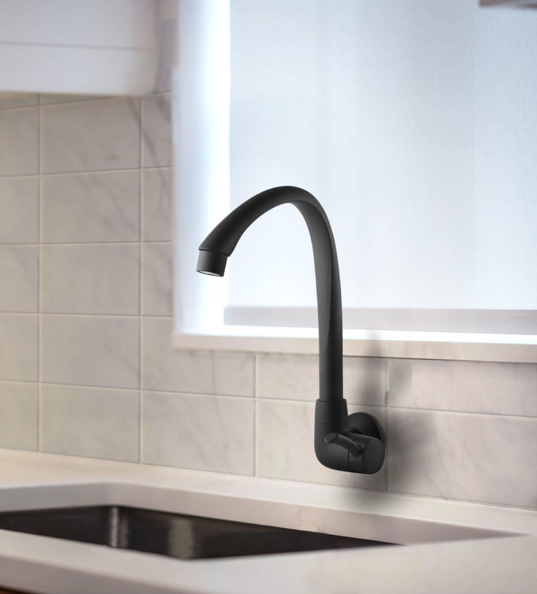 Torneira para Cozinha de Parede Linea Preto Fosco Tigre - Imagem 3