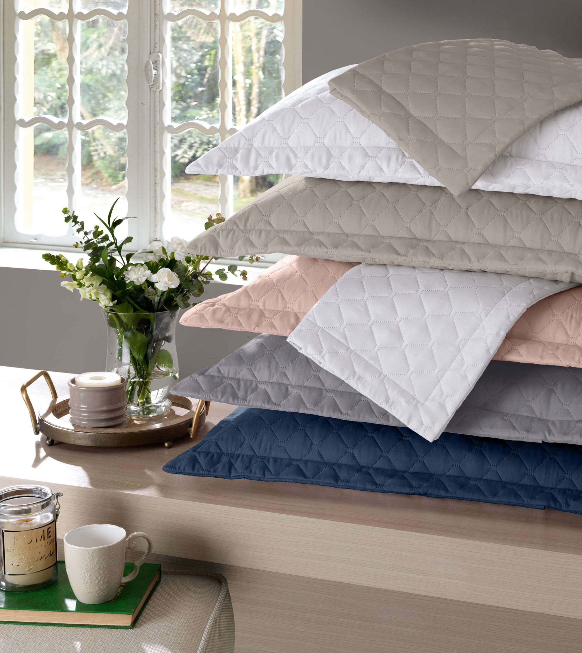 Porta Travesseiro Treviso 55x80cm Cinza Cromo Hedrons - Imagem 2