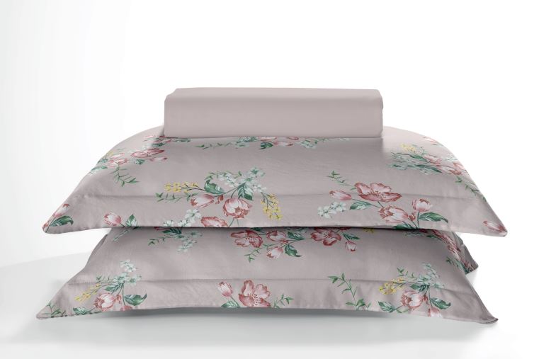 Jogo de Cama Toque de Algodão Estampado Queen com 3 Peças Camila Hedrons