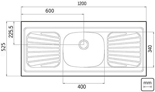 Pia Cozinha New Rraggi 40 1.20mx52cm Inox com Válvula Tramontina - Imagem 2
