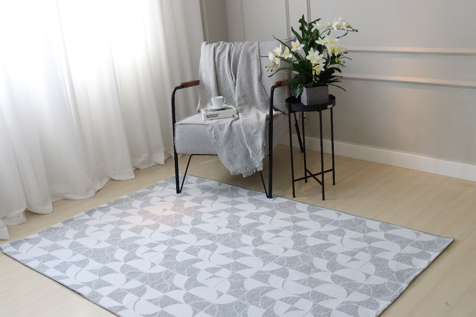 Tapete Jacquard Urban Verona 200x280cm Cinza Bella Janela - Imagem 2