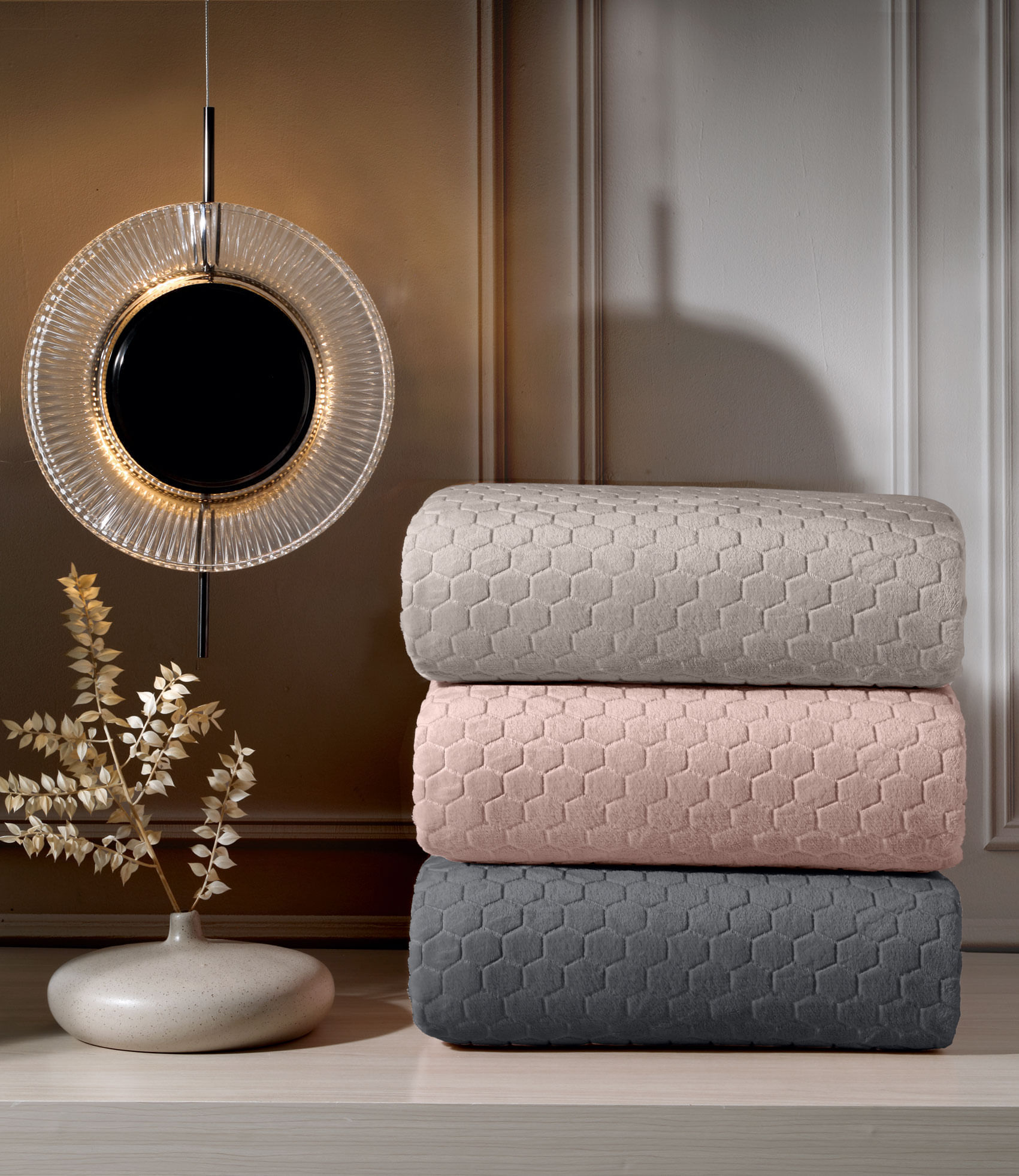 Cobertor Spa Casal 220x230cm Rosa Tule Hedrons - Imagem 3