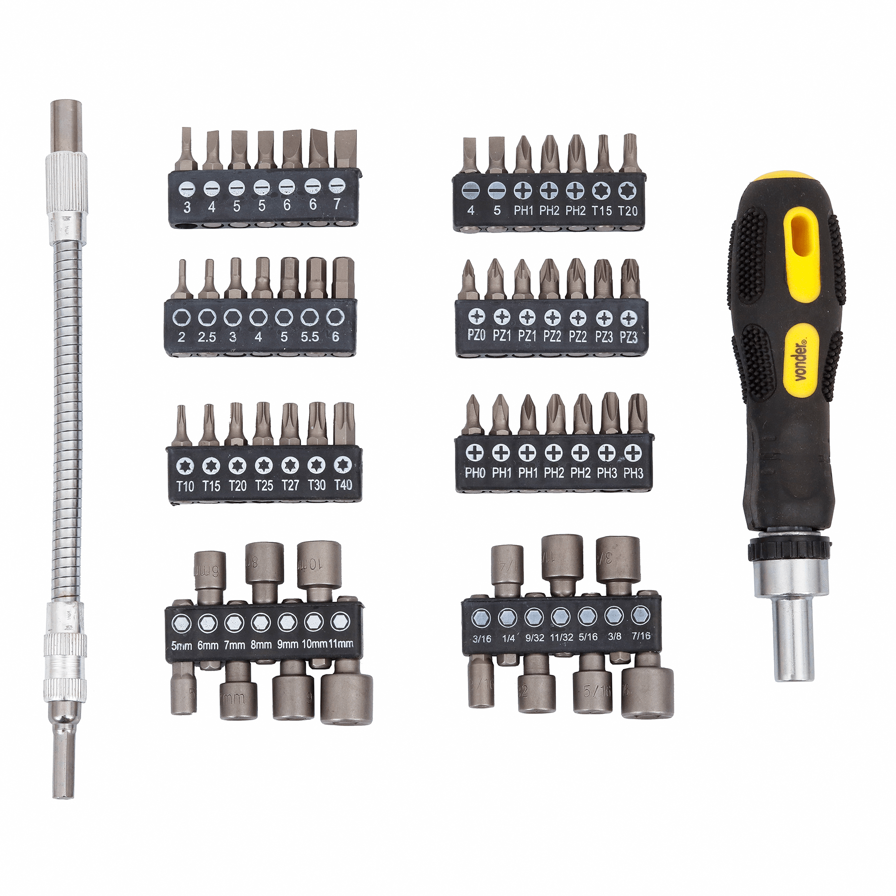 Bits Ponteiros 58 Peças Encaixe 1/4 Vonder - Imagem 2