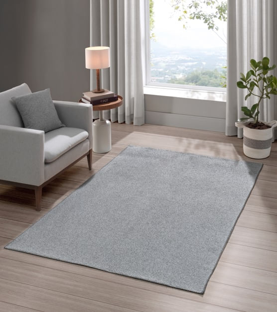Tapete Jacquard Decor Nimes 100x140cm Prata Bella Janela