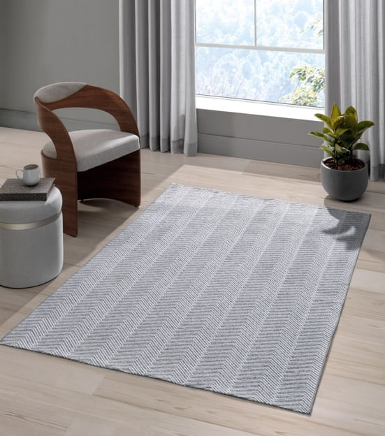Tapete Jacquard Decor Atenas 200x250cm Prata Bella Janela